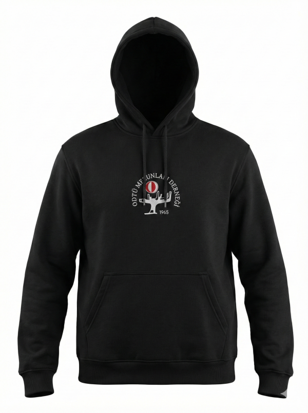 Siyah Kapşonlu Sweatshirt