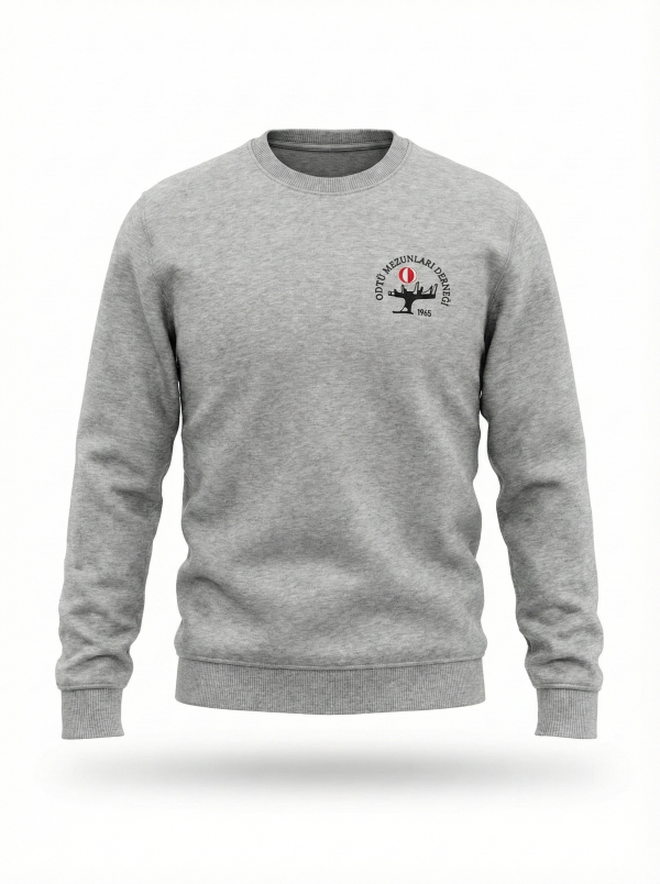 Gri Sıfır Yaka Sweatshirt