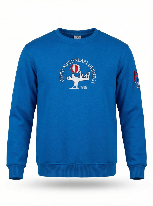 Mavi Sıfır Yaka Sweatshirt