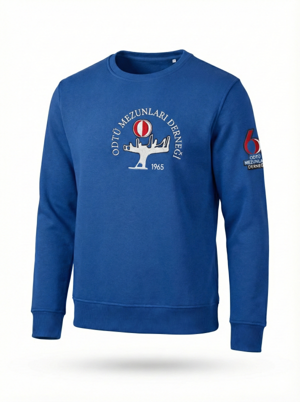 Mavi Sıfır Yaka Sweatshirt