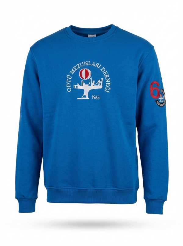 Mavi Sıfır Yaka Sweatshirt