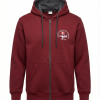 OMD BORDO KAPŞONLU SWEAT (4) Bordo Fermuarlı Kapşonlu Sweatshirt